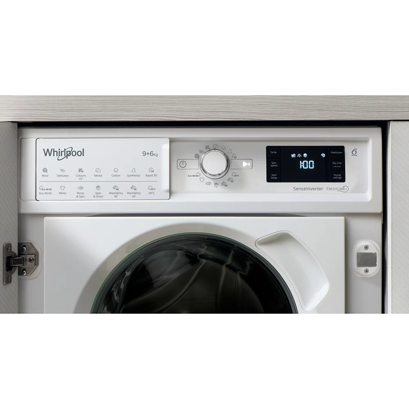 Whirlpool 9KG/6KG 1400RPM Einbau Waschtrockner - Weiß | BIWDWG961485UK