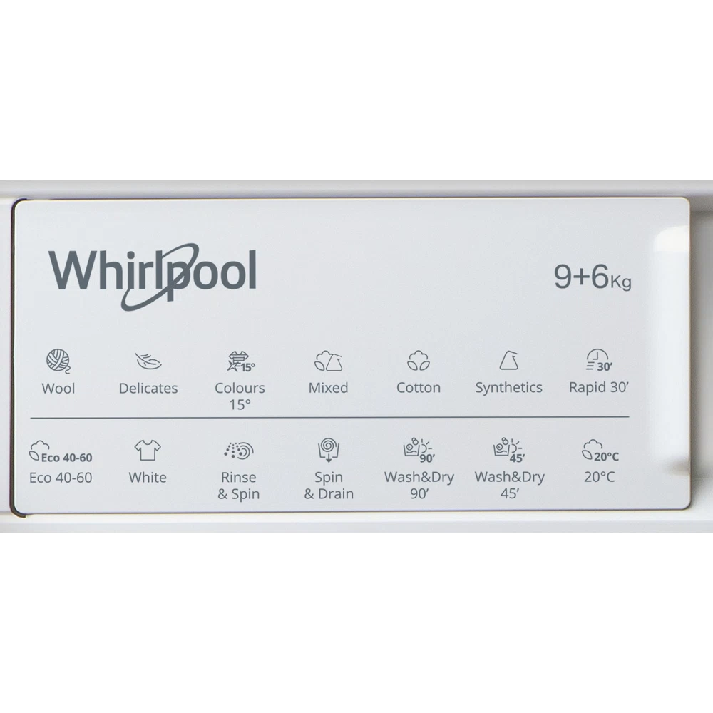 Whirlpool 9KG/6KG 1400RPM Einbau Waschtrockner - Weiß | BIWDWG961485UK