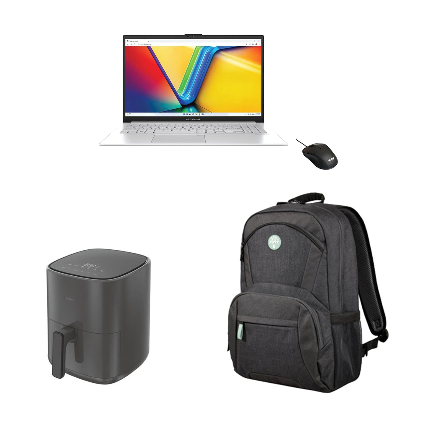Asus Vivobook Go 15 Intel Core i3 15.6" 8GB/128GB Laptop Bundle - Cool Silver | BTS02