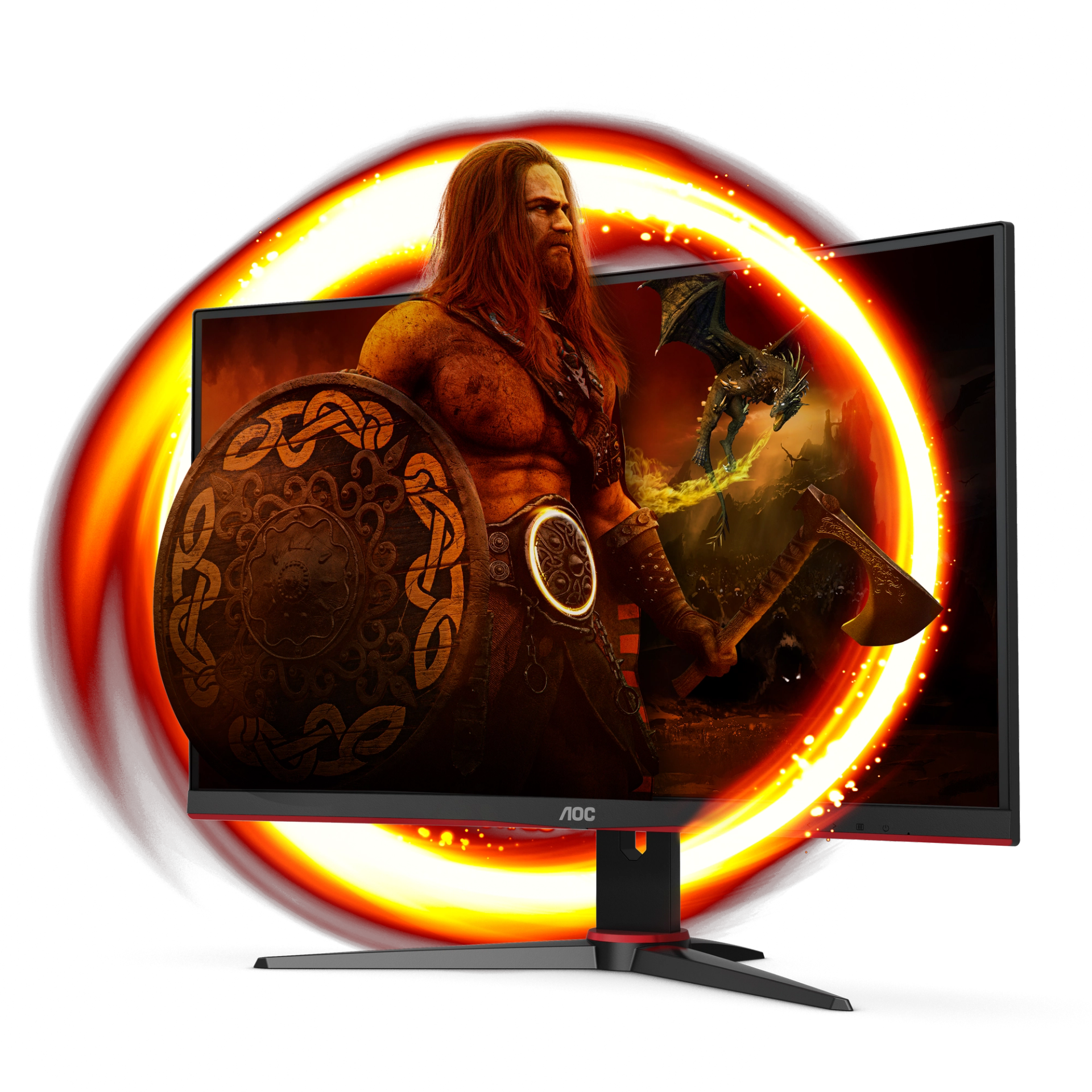 AOC 23.6" FHD Gaming Monitor - Black & Red | C24G2AE/BK