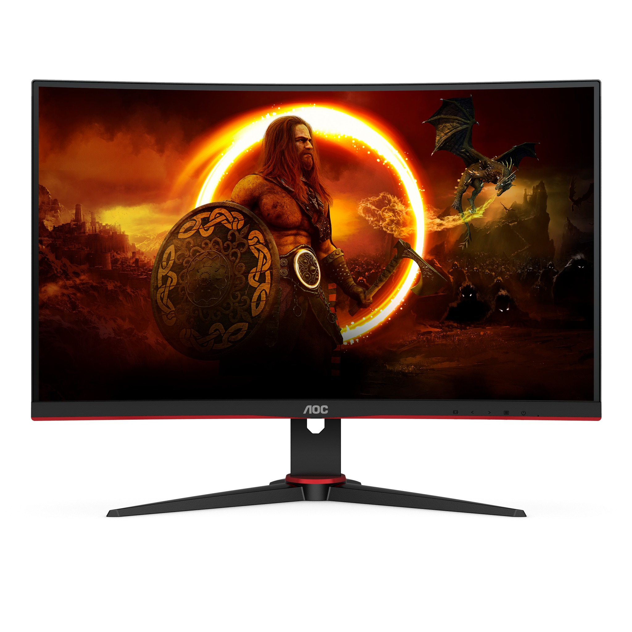 AOC 27" FHD Curved Gaming Monitor - Black & Red | C27G2ZE/BK