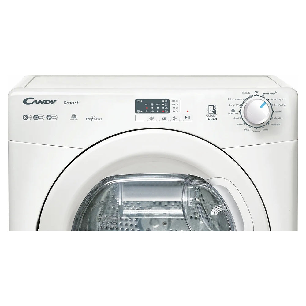 Candy Smart 8KG freistehend Heat Pump Wäschetrockner - Weiß | CSE H8ELE-80