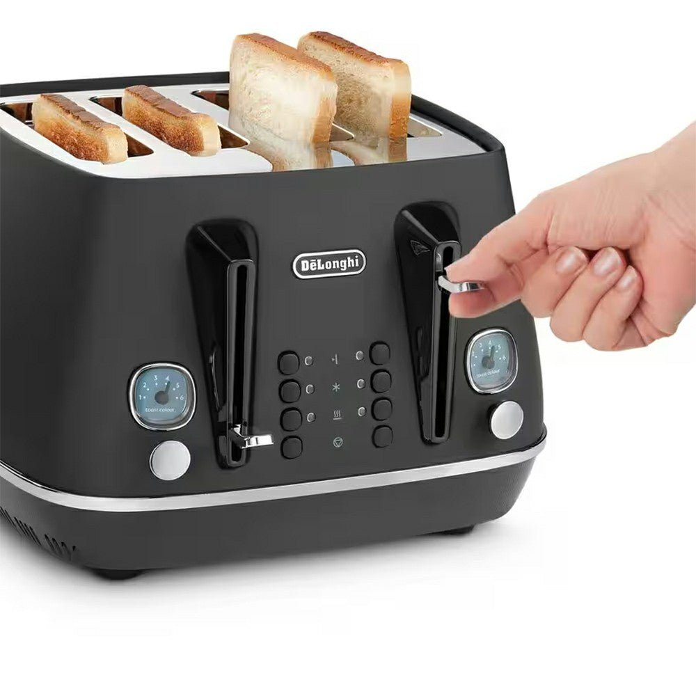 DeLonghi Distinta Moments 1800W 4 Slice Toaster - Schwarz | CTIN4003.BK