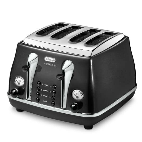 DeLonghi Icona Micalite 1800W 4 Slice Toaster - Schwarz | CTOM4003.BK