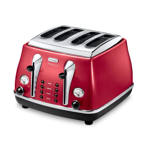DeLonghi Icona Micalite 1800W 4 Slice Toaster - Rot | CTOM4003R