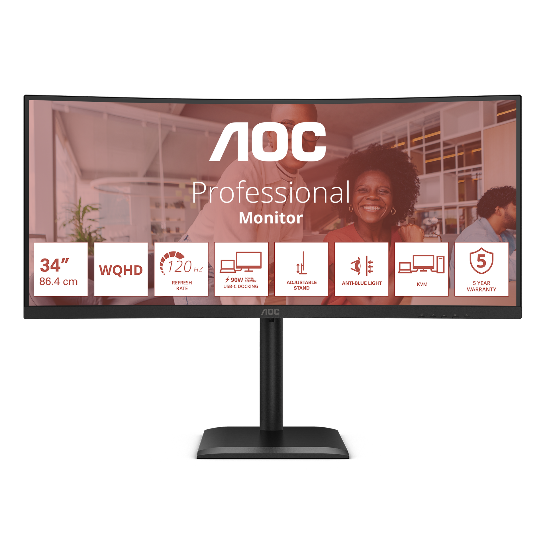 AOC 34" UWQHD Monitor - Black | CU34E4CV