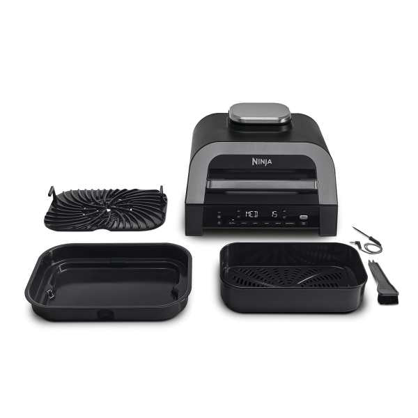 Ninja 6-In-1 Max 1760W Grill & Heißluftfritteuse - Grau & Silber | DG551UK