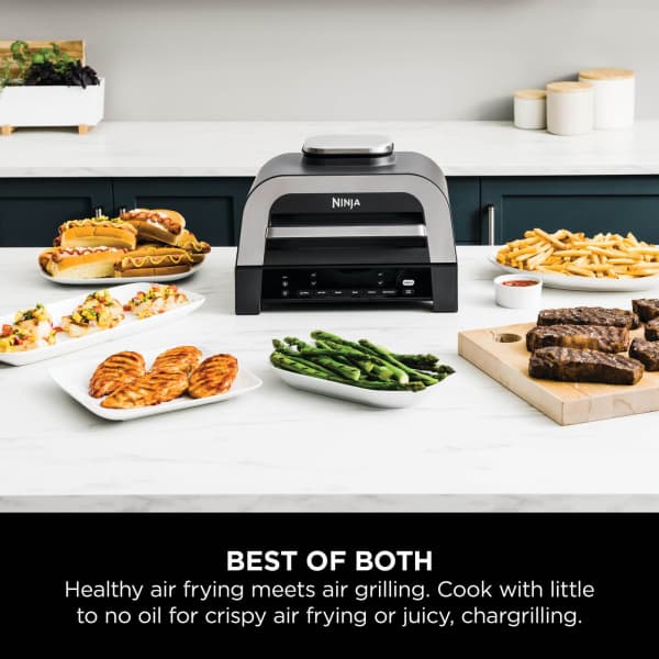Ninja 6-In-1 Max 1760W Grill & Heißluftfritteuse - Grau & Silber | DG551UK