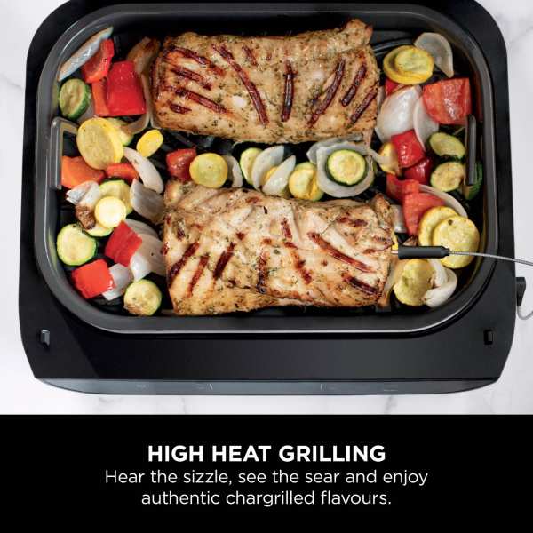 Ninja 6-In-1 Max 1760W Grill & Heißluftfritteuse - Grau & Silber | DG551UK
