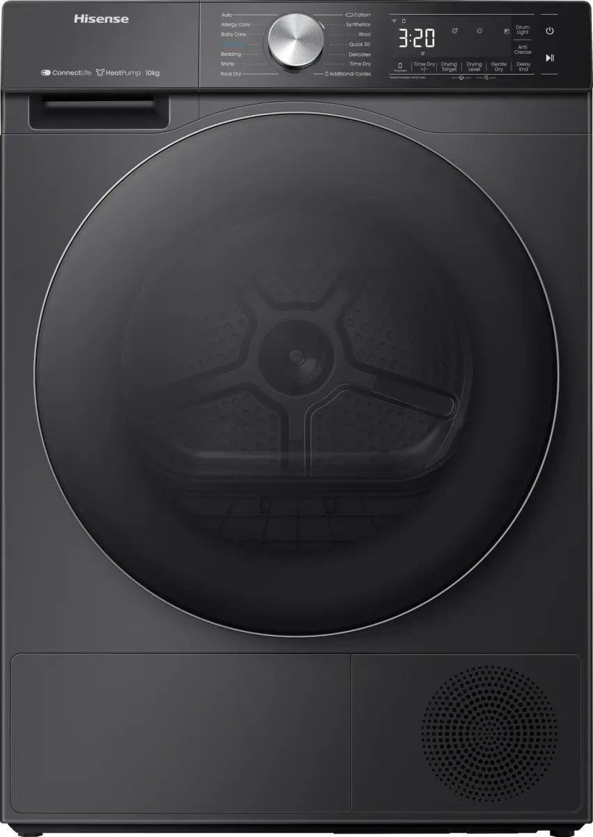 Hisense 5S Serie 10kg Wärmepumpentrockner, freistehend – Schwarz | DH5S102BB