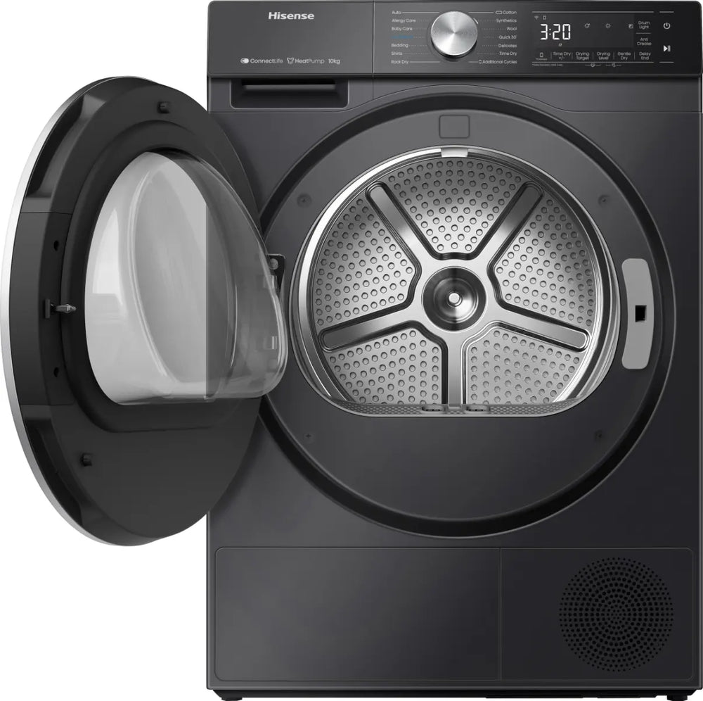 Hisense 5S Serie 10kg Wärmepumpentrockner, freistehend – Schwarz | DH5S102BB