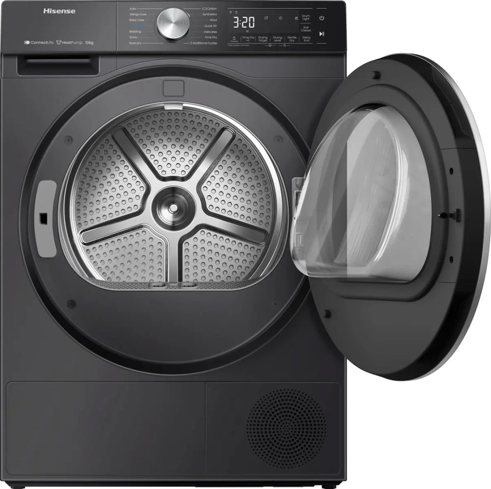 Hisense 5S Serie 10kg Wärmepumpentrockner, freistehend – Schwarz | DH5S102BB