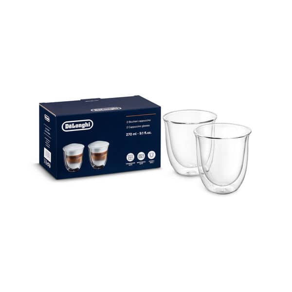 DeLonghi Cappuccino Glass Set Pack of 2 - Transparent | DLSC311