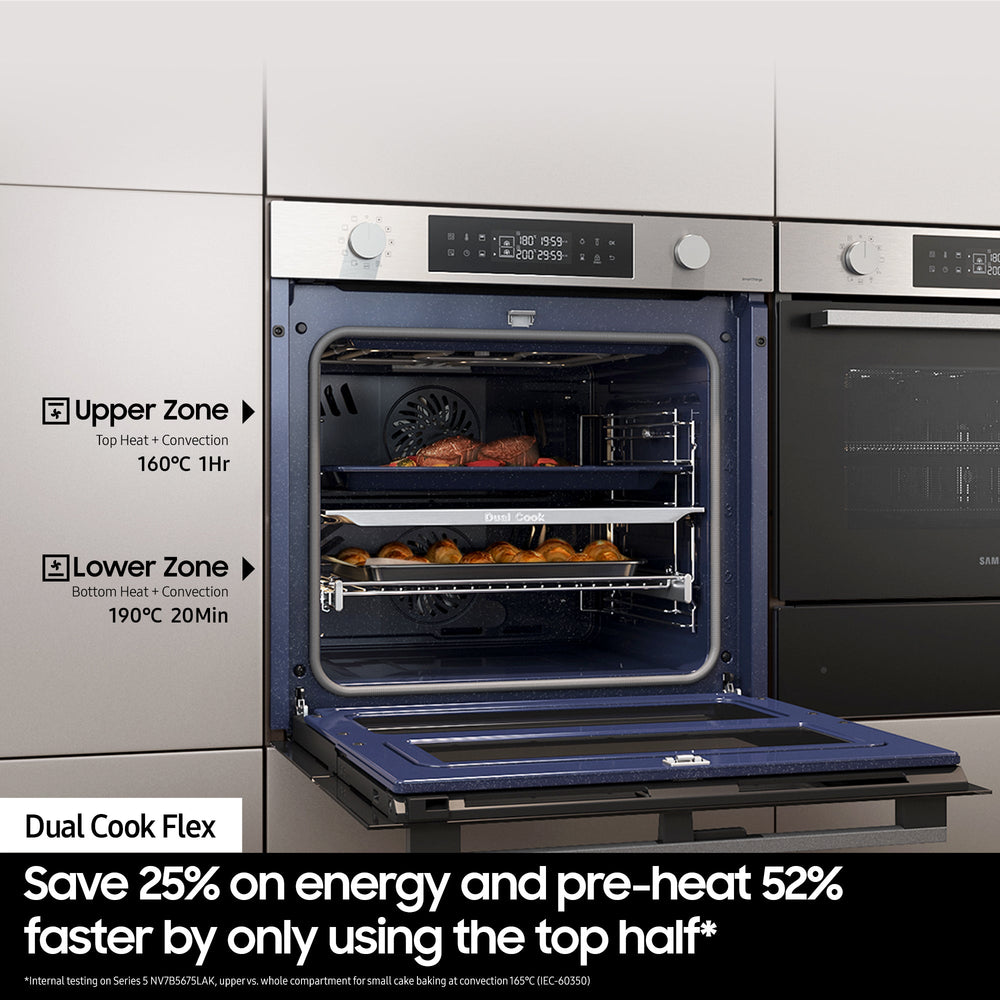 Samsung Series 4 76L Electric Smart Backofen mit Dual Cook - Schwarz | NV7B4355VAK/U4