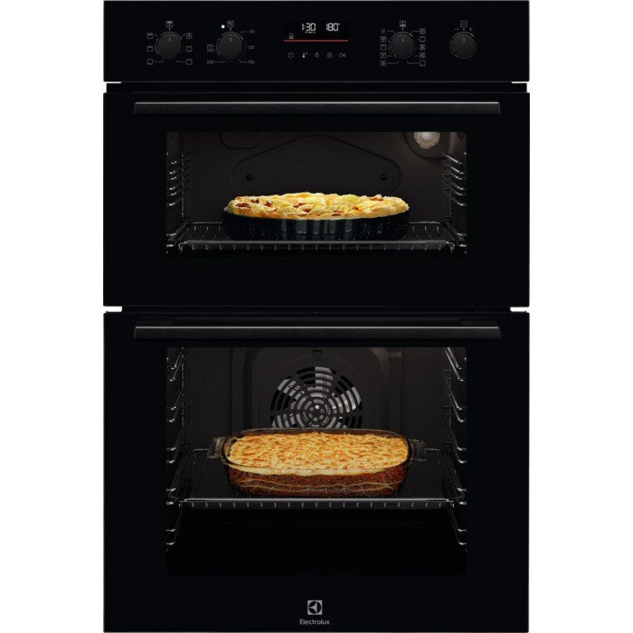 Electrolux 300 SurroundCook 61L Built-In Electric Double Oven - Black | EDFDC46K