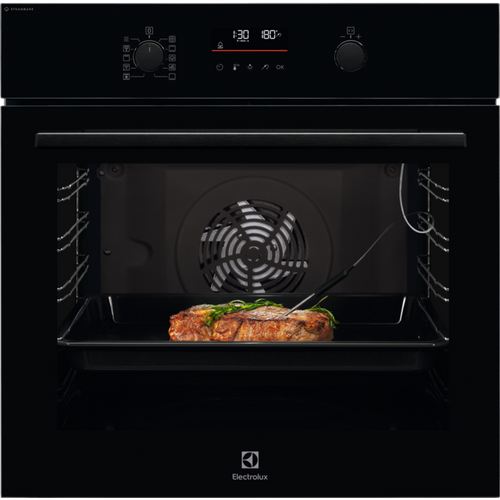 Electrolux 600 SteamBake 72L Einbau Multifunction Electric Einbaubackofen - Schwarz | EOD6C46K2
