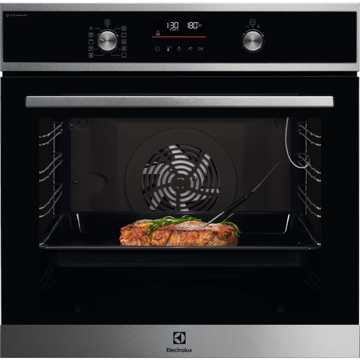 Electrolux 600 SteamBake 72L Einbau Multifunction Electric Einbaubackofen - Edelstahl | EOD6C46X2