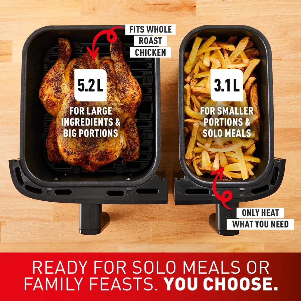 Tefal 8.3L Easy Fry Dual Heißluftfritteuse - Coal | EY901HG0