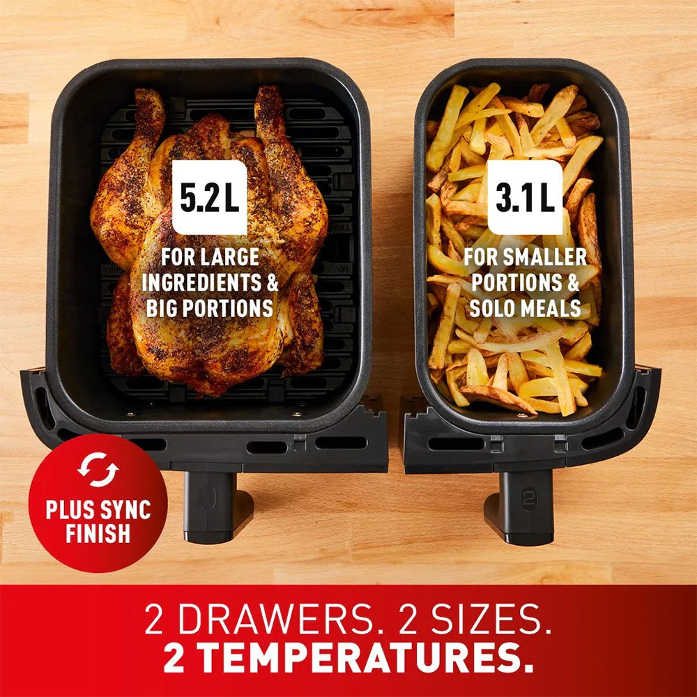 Tefal 8.3L Easy Fry Dual Heißluftfritteuse - Coal | EY901HG0