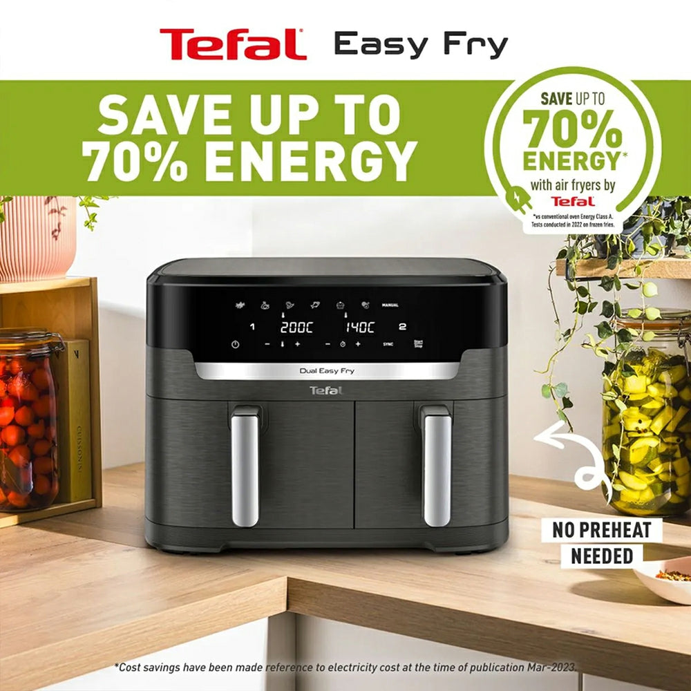 Tefal Easy Fry Dual XXL 11L Heißluftfritteuse - Coal Grau | EY942HG0