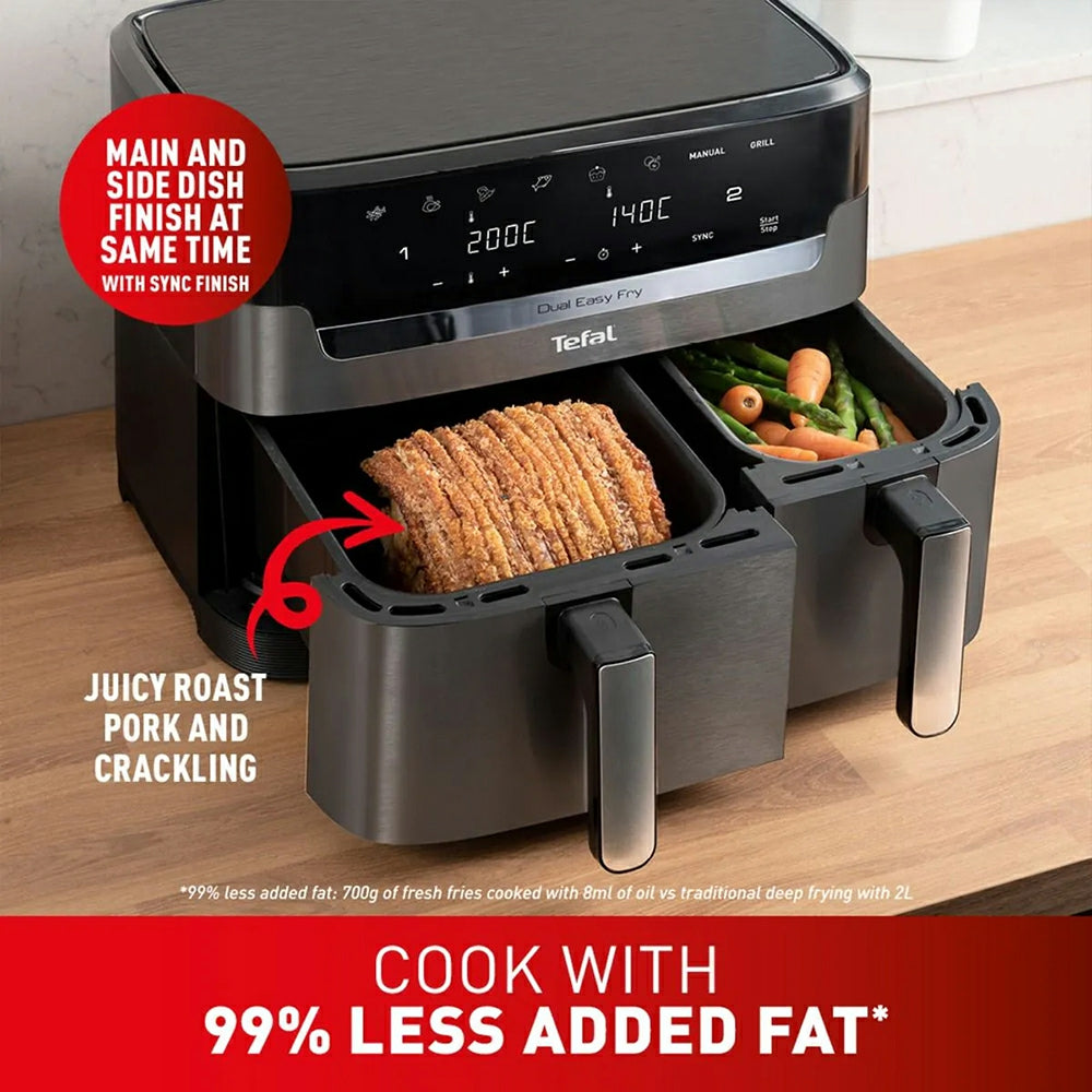 Tefal Easy Fry Dual XXL 11L Heißluftfritteuse - Coal Grau | EY942HG0