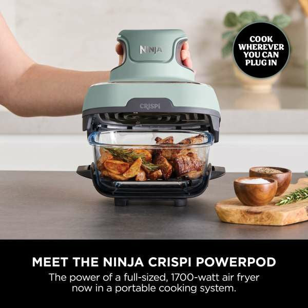 Ninja CRISPi 4-in-1 Portable Glass Heißluftfritteuse - Sage | FN101UKSG