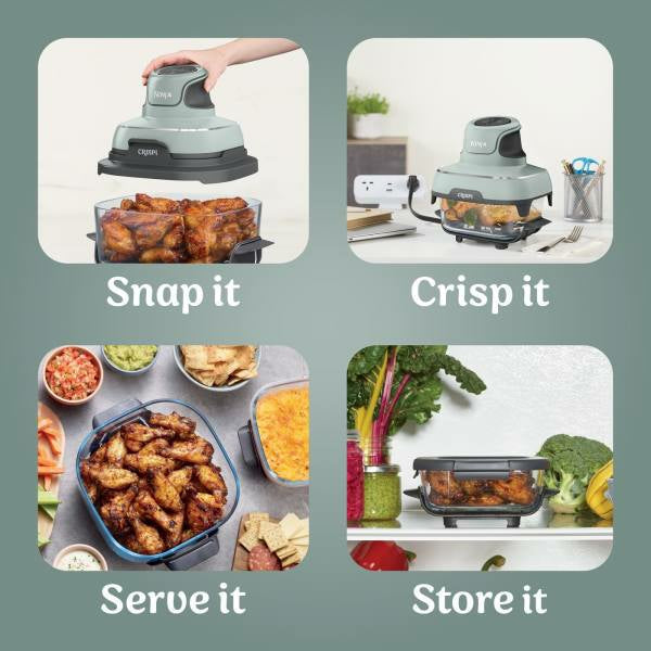 Ninja CRISPi 4-in-1 Portable Glass Heißluftfritteuse - Sage | FN101UKSG