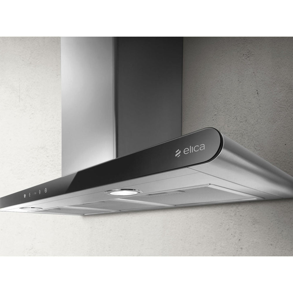 Elica 80cm Chimney Dunstabzugshaube - Edelstahl & Schwarz Glass | GALAXYBLIXA80