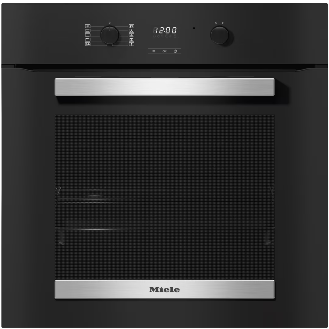 Miele Active 76L Einbau Multifunction Electric Einbaubackofen - Obsidian Schwarz & Edelstahl | H 2455 B