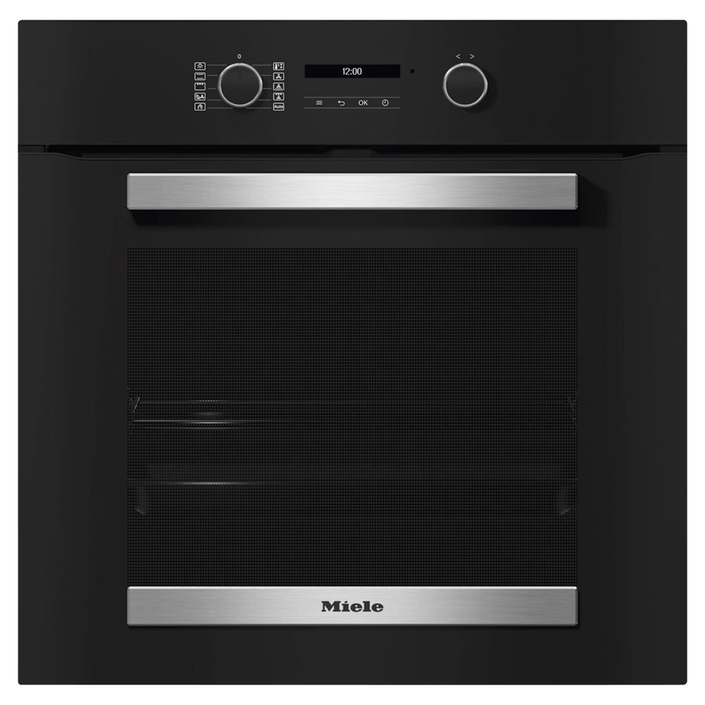 Miele Active 76L Einbau Multifunction Electric Einbaubackofen - Obsidian Schwarz & Edelstahl | H2465BP