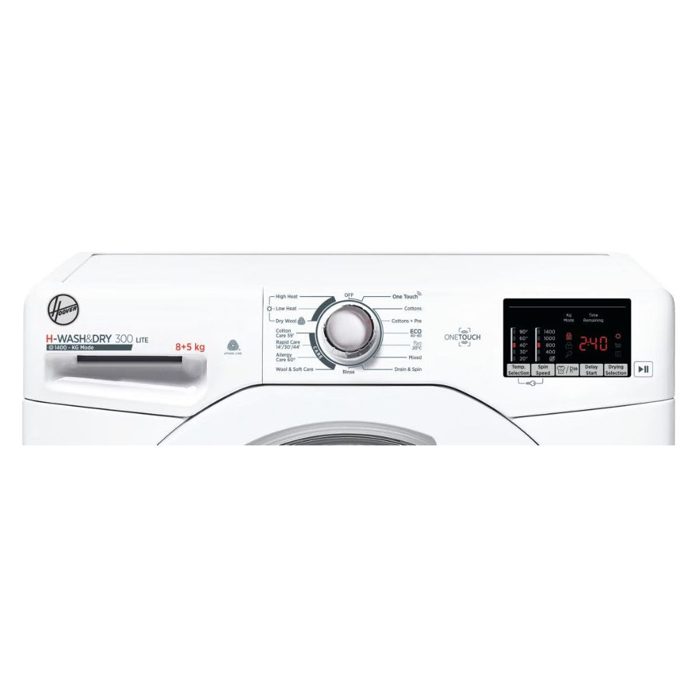 Hoover H-Wash & Dry 300 Lite 8KG/5KG 1400RPM freistehend Waschtrockner - Weiß | H3D 4852DE/1-80
