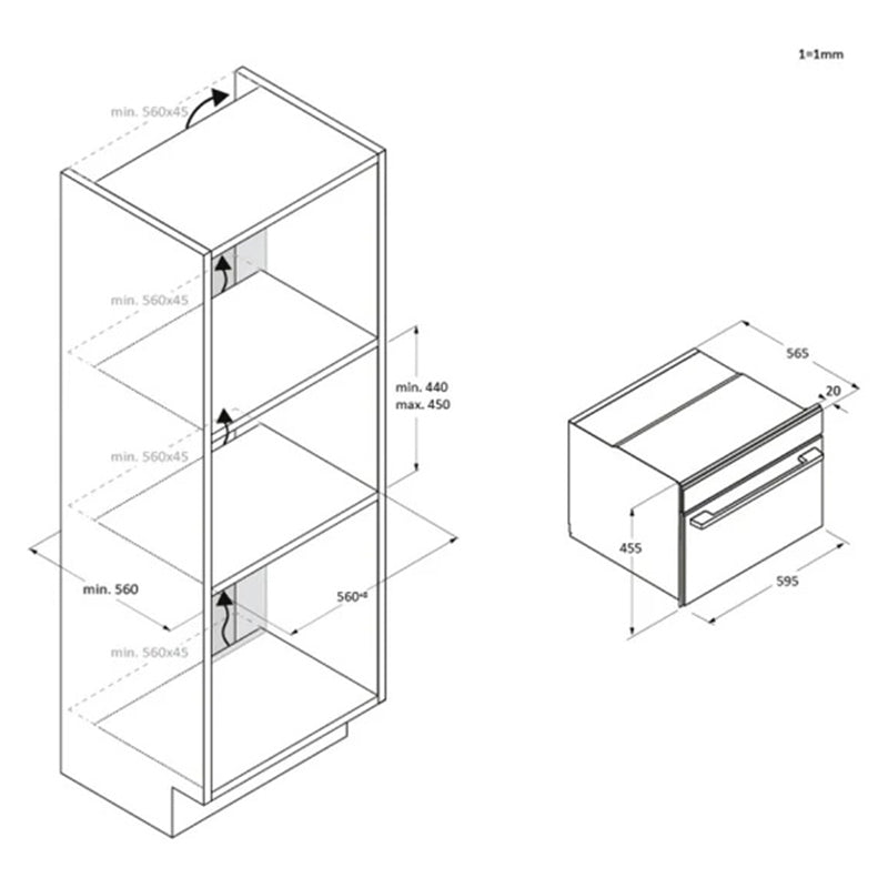 Haier ID Series 2 44L Einbau Combi Mikrowelle - Schwarz | H4MWID29G6NQB