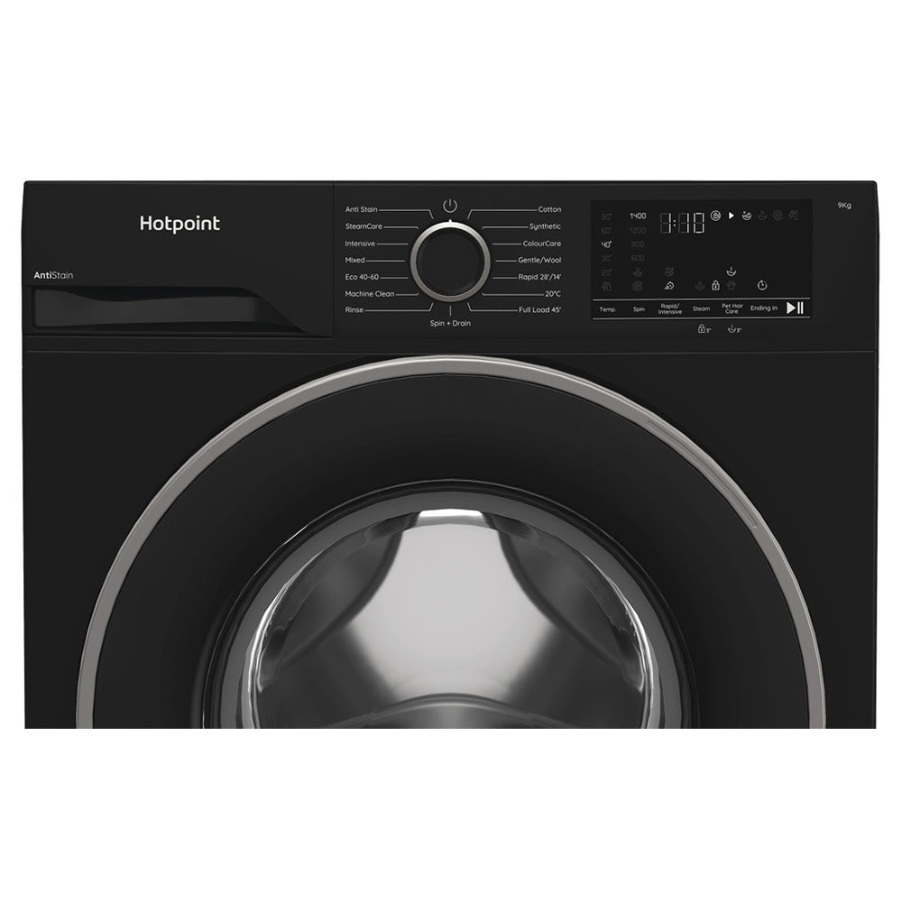 Hotpoint 9KG 1400RPM freistehend Waschmaschine - Schwarz | H 91B ANTI STAIN IRE