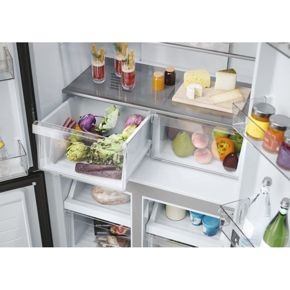 Haier Cube 83 Series 3 467L Frost Free freistehend Multi Door Kühl-Gefrierkombination - Gentle Silber | HCR3818ENMG.UK