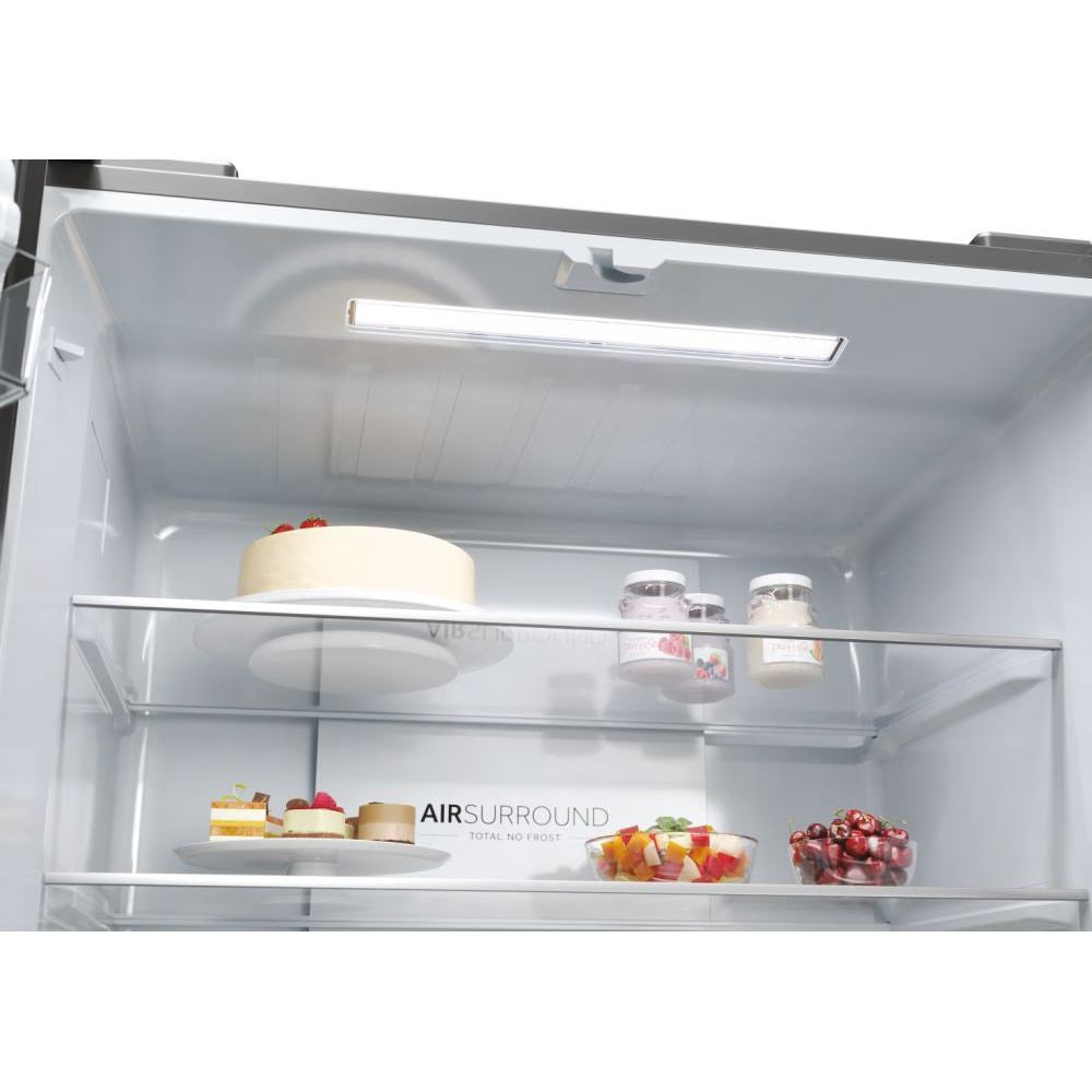 Haier Cube 83 Series 3 467L Frost Free freistehend Multi Door Kühl-Gefrierkombination - Gentle Silber | HCR3818ENMG.UK