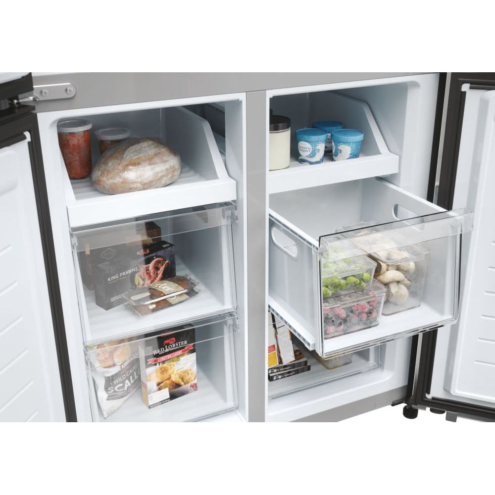 Haier Cube 83 Series 3 467L Frost Free freistehend Multi Door Kühl-Gefrierkombination - Gentle Silber | HCR3818ENMG.UK