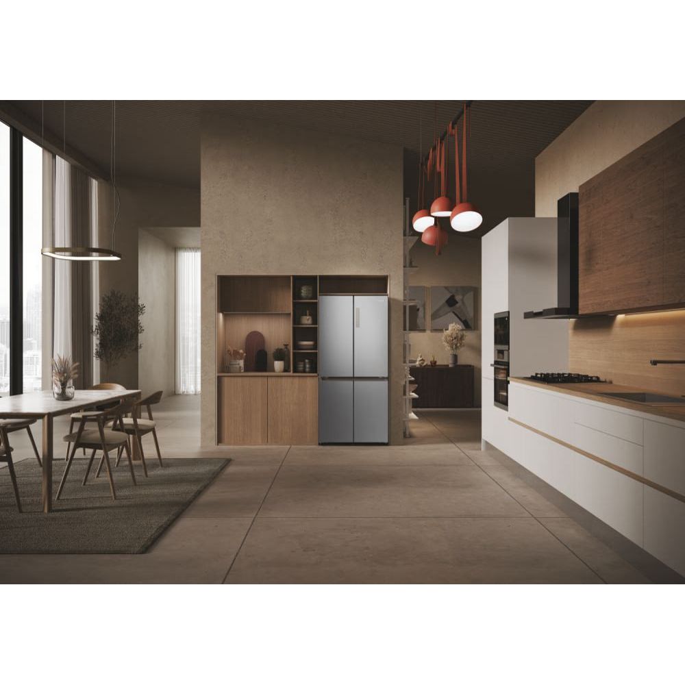 Haier Cube 83 Series 3 467L Frost Free freistehend Multi Door Kühl-Gefrierkombination - Gentle Silber | HCR3818ENMG.UK