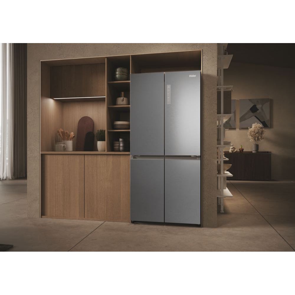 Haier Cube 83 Series 3 467L Frost Free freistehend Multi Door Kühl-Gefrierkombination - Gentle Silber | HCR3818ENMG.UK