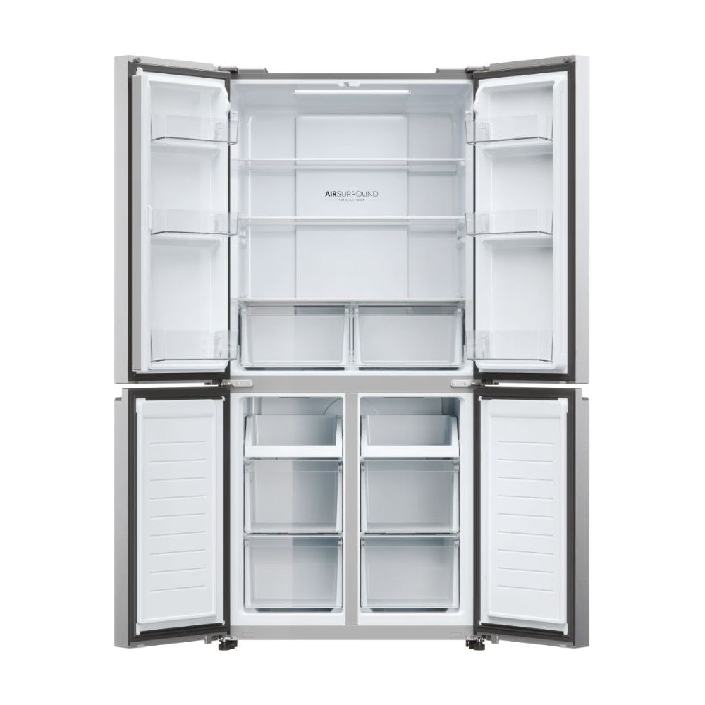 Haier Cube 83 Series 3 467L Frost Free freistehend Multi Door Kühl-Gefrierkombination - Gentle Silber | HCR3818ENMG.UK