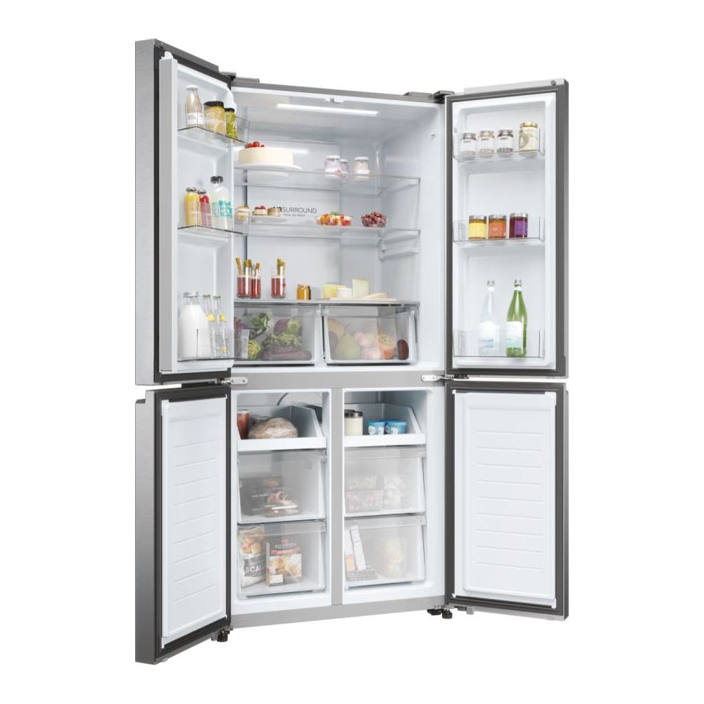 Haier Cube 83 Series 3 467L Frost Free freistehend Multi Door Kühl-Gefrierkombination - Gentle Silber | HCR3818ENMG.UK
