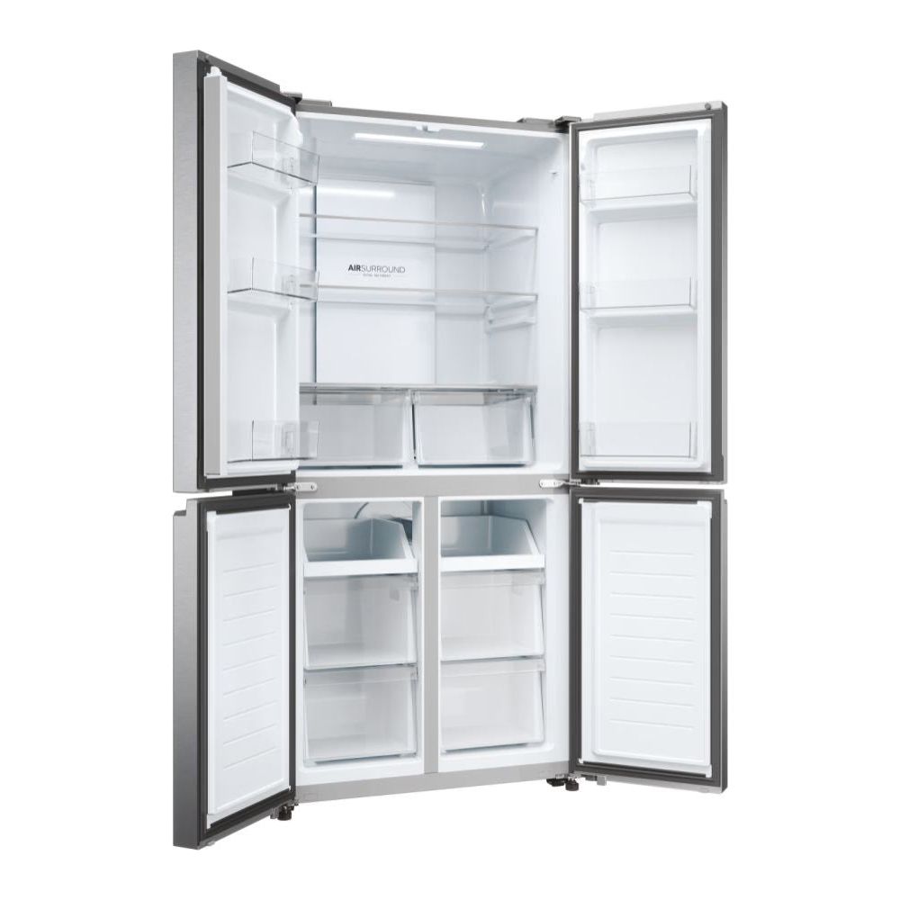 Haier Cube 83 Series 3 467L Frost Free freistehend Multi Door Kühl-Gefrierkombination - Gentle Silber | HCR3818ENMG.UK