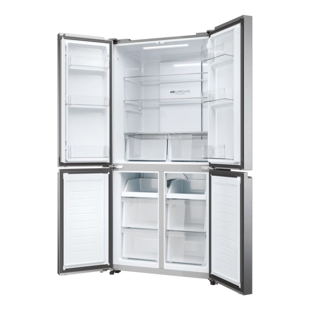 Haier Cube 83 Series 3 467L Frost Free freistehend Multi Door Kühl-Gefrierkombination - Gentle Silber | HCR3818ENMG.UK