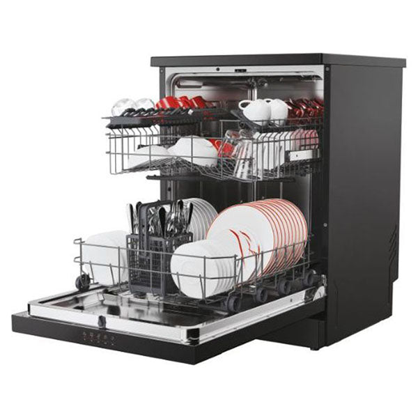 Hoover H-DISH 300 60CM freistehend Standard Geschirrspüler - Schwarz | HF 3C7L0B-80
