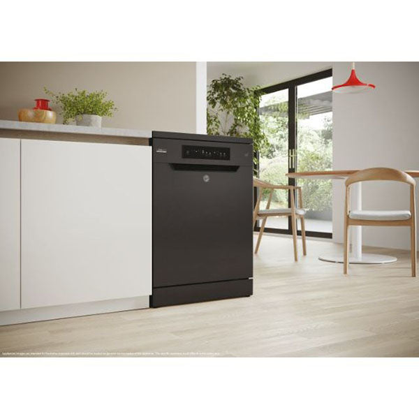Hoover H-DISH 300 60CM freistehend Standard Geschirrspüler - Schwarz | HF 3C7L0B-80
