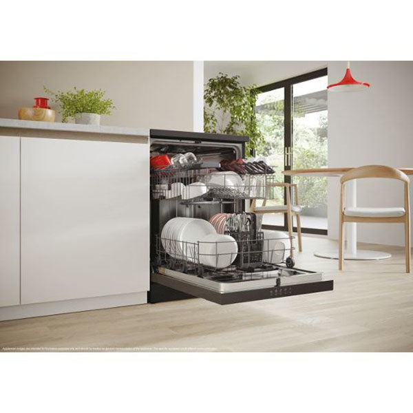Hoover H-DISH 300 60CM freistehend Standard Geschirrspüler - Schwarz | HF 3C7L0B-80