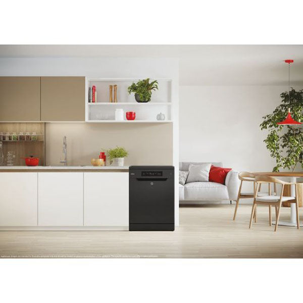 Hoover H-DISH 300 60CM freistehend Standard Geschirrspüler - Schwarz | HF 3C7L0B-80
