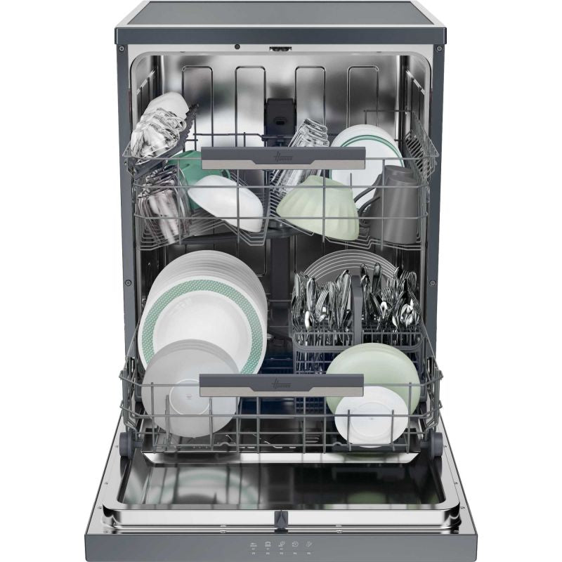 Hoover H-DISH 300 Lite 60CM freistehend Standard Geschirrspüler - Anthracite | HFP 4C7E0A-80