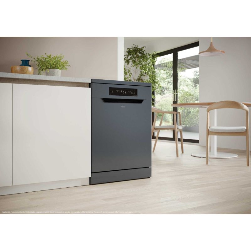 Hoover H-DISH 300 Lite 60CM freistehend Standard Geschirrspüler - Anthracite | HFP 4C7E0A-80