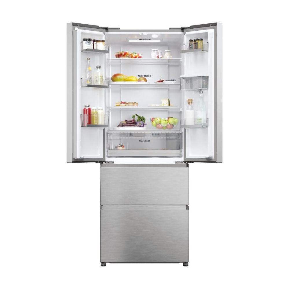 Haier FD 70 Series 5 444L Frost Free Multi Door freistehend Kühl-Gefrierkombination - Platinum Inox | HFR5719EWMP