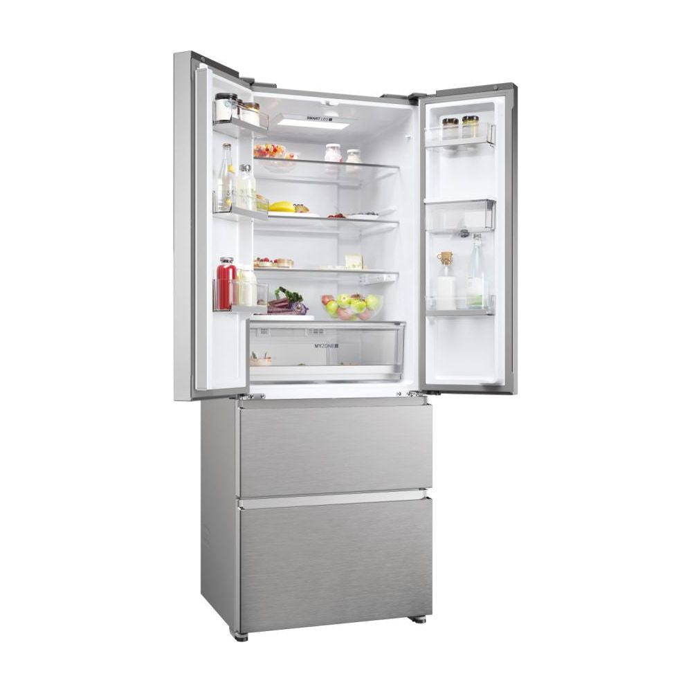Haier FD 70 Series 5 444L Frost Free Multi Door freistehend Kühl-Gefrierkombination - Platinum Inox | HFR5719EWMP
